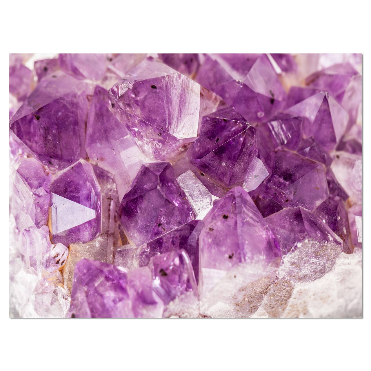 Designart - Purple Amethyst Macro - Abstract Canvas Wall Art Print